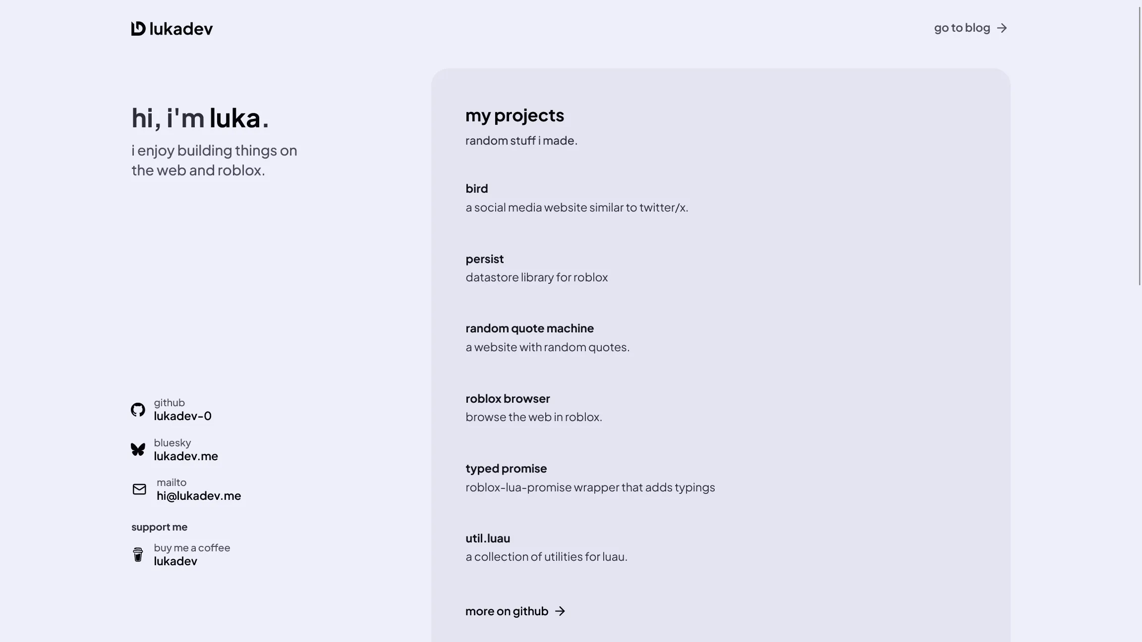 screenshot of the homepage in light mode